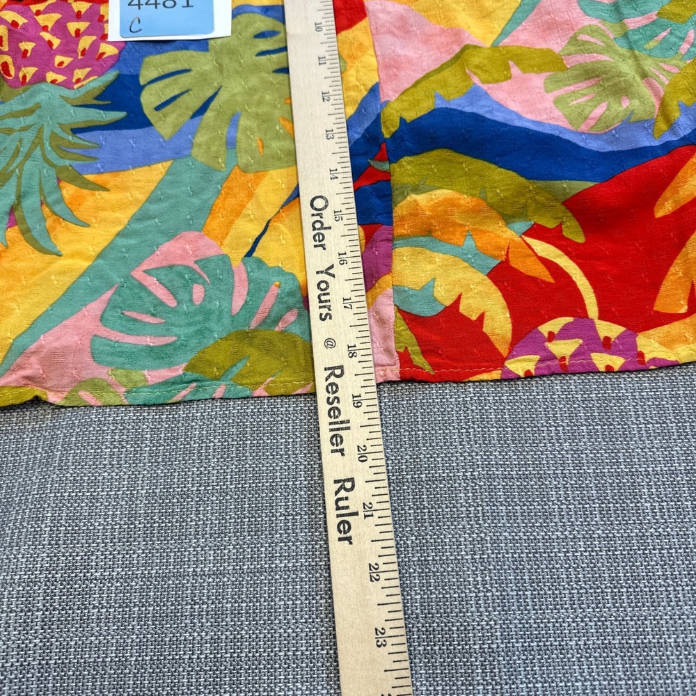 Artsy Christian Siriano Tropical Print Ruffle Sleeve Top Size Large Vacation - Picture 8 of 9